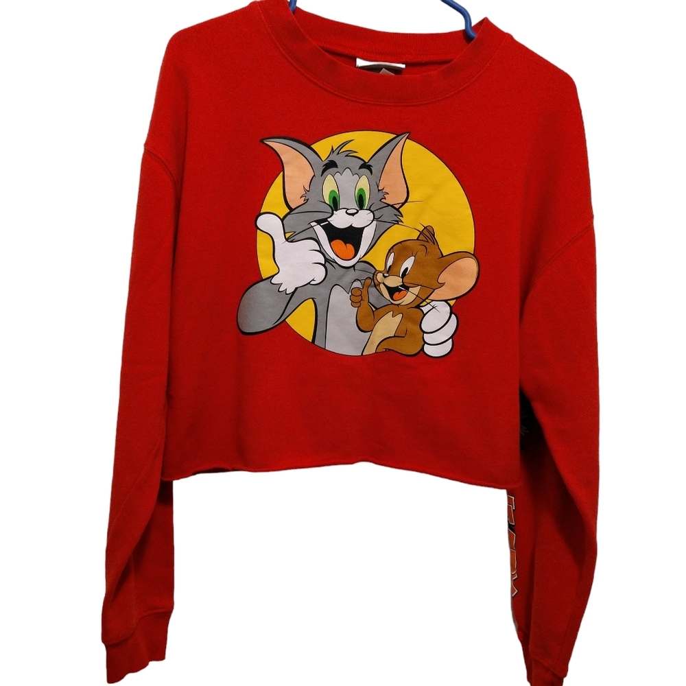 Cropped Size Small Tom and Jerry Sweatshirt New Condition